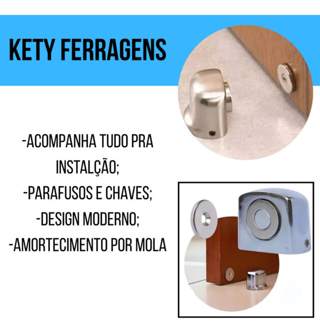 Prendedor De Porta Magnético Fixador Trava Aço Inox - Imagem 4