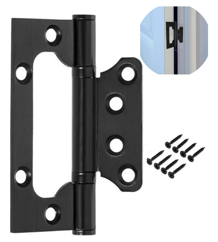 Kit 3 Peças Dobradiças Sobrepor Preta Inox 4 X 3 Inox 304