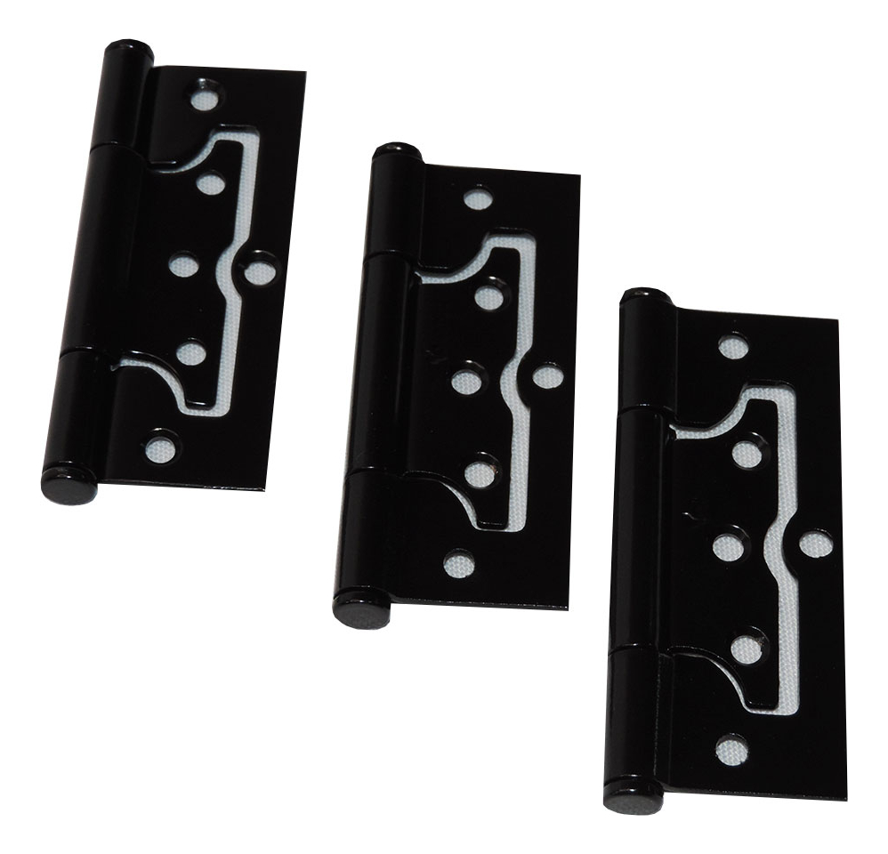 Kit 03 Dobradiças De Porta Tolemat Sobrepor Encaixe Rápido 3 1/2 Aço Carbono Preto - Imagem 5