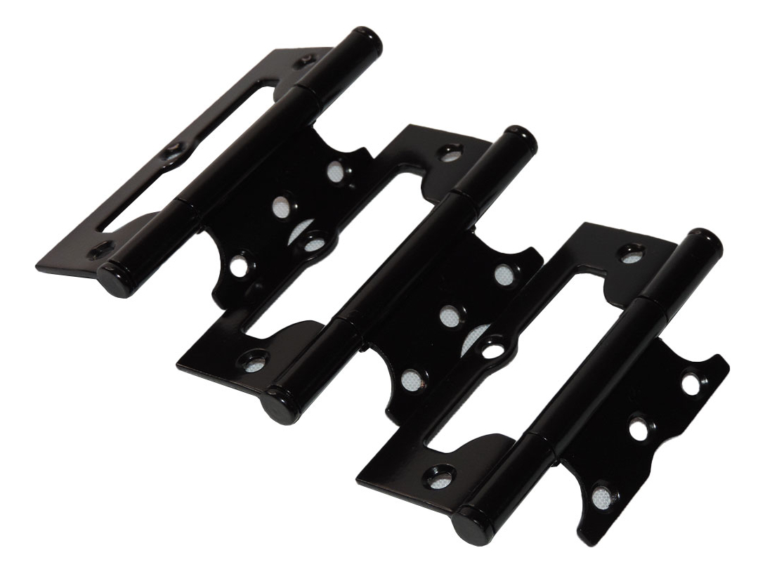 Kit 03 Dobradiças De Porta Tolemat Sobrepor Encaixe Rápido 3 1/2 Aço Carbono Preto - Imagem 6