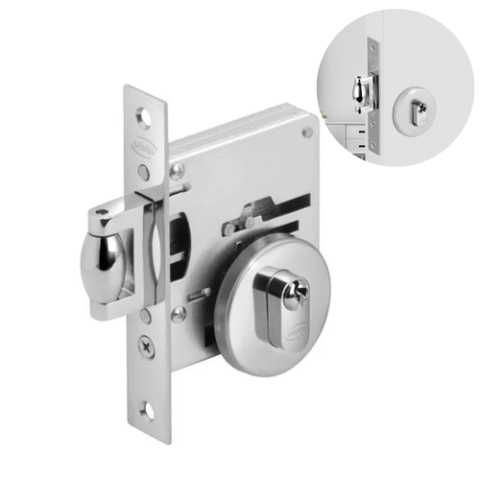 Fechadura Rolete Porta Pivotante Imab 2787 Cromada 45mm Redonda