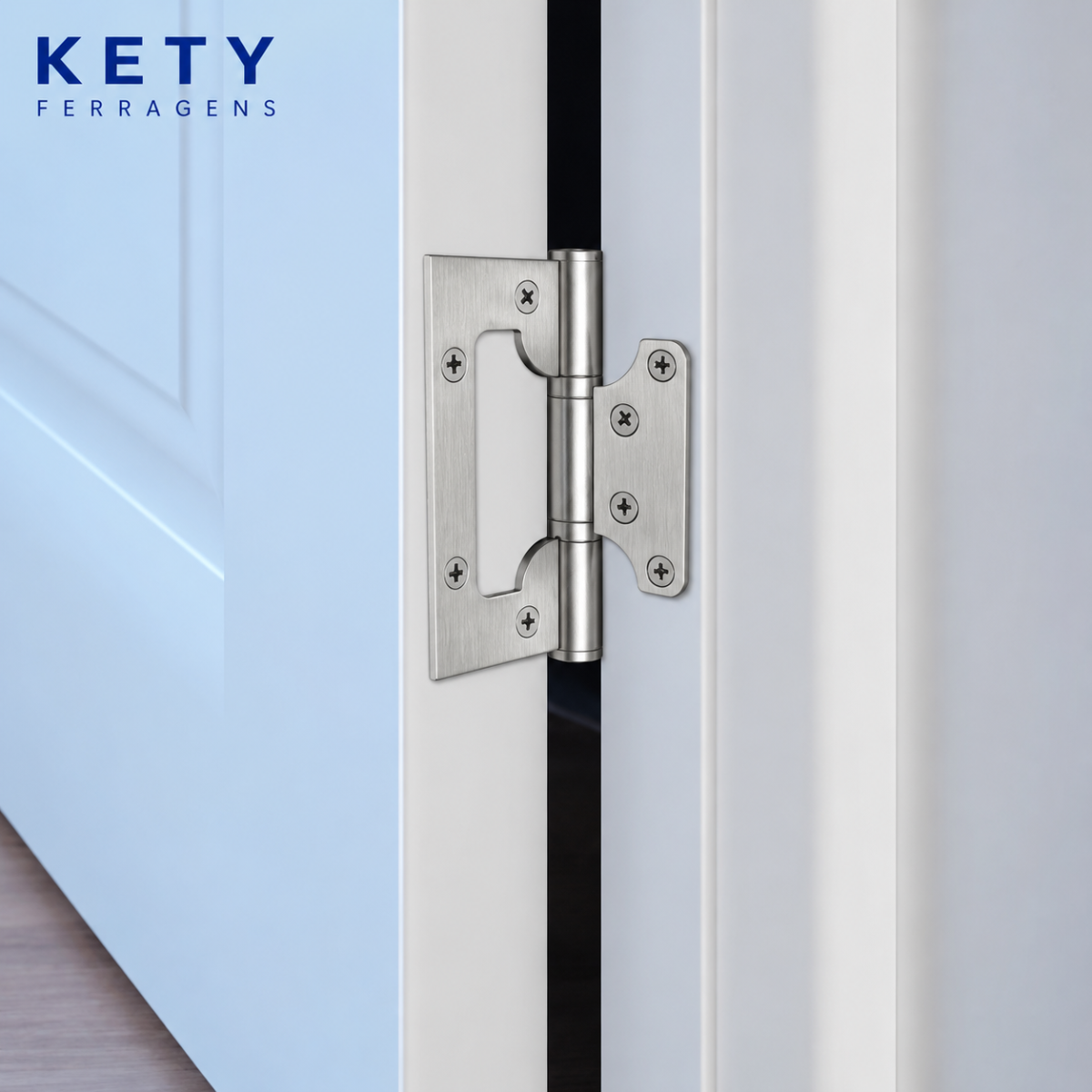 Kit 03 Dobradiças De Porta 4x3 Sobrepor Encaixe Rápido Escovado Aço Inox 304 - Imagem 3