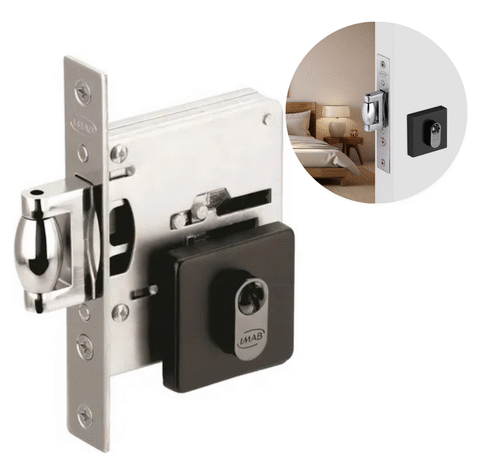 Fechadura Rolete Porta Pivotante Imab Quadrada Pto 45mm 2791