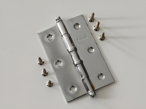 3 Dobradiças 3,5 X 2 5/16 Aço Cromado Pino Bola C/ Anel - Imagem 5