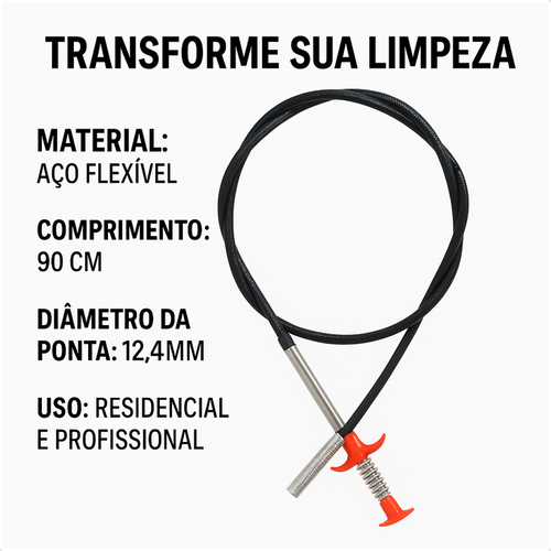 Desentupidor Limpador Pegador Garras Para Pias Ralos Canos 90cm - Imagem 2