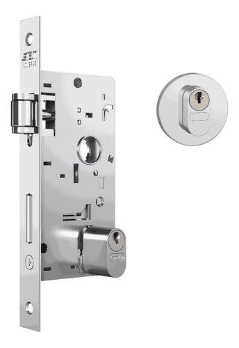 Fechadura 803 Porta Pivotante Roseta Redonda Inox Stam 40mm