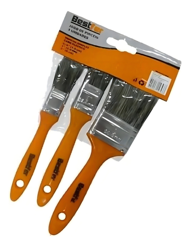 Kit Com 3 Peças Pincel Para Pintura Tinta Latex Acrilica Jogo 3 Pinceis - Imagem 6