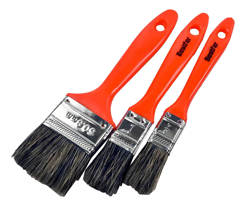 Kit Com 3 Peças Pincel Para Pintura Tinta Latex Acrilica Jogo 3 Pinceis - Imagem 5