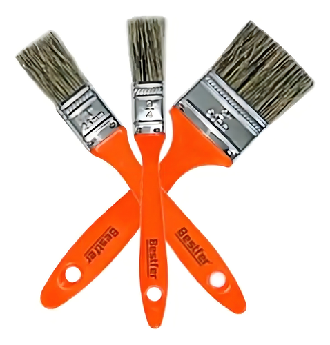 Kit Com 3 Peças Pincel Para Pintura Tinta Latex Acrilica Jogo 3 Pinceis - Imagem 4