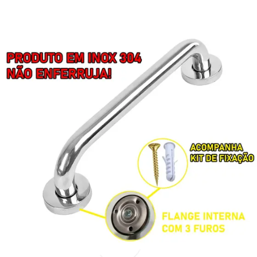 Barra de Apoio Barra Tubular Aço Inox 304 60cm - Imagem 2
